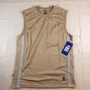NBA Beige and Blue Men's Sleeveless Jersey